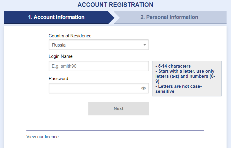 Форма регистрации в мобильной версии сайта БК Sbobet