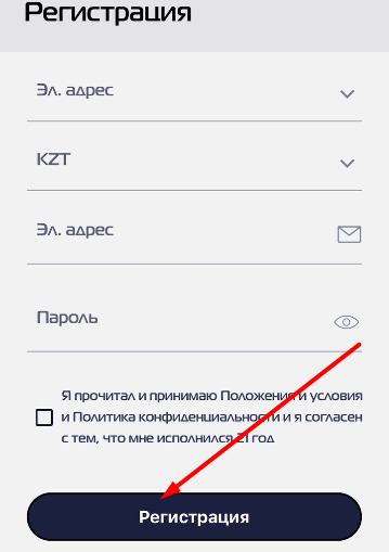 Подтверждение регистрации в мобильном приложении БК Profit Betting для iOS